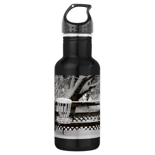 Schijf Golf Goal Post in sneeuw Waterfles (Voorkant)