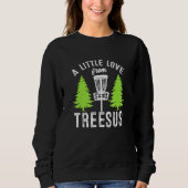 Schijf Golf Jesus Treesus Tree-Sus Frisbee Frolf D Trui (Voorkant)