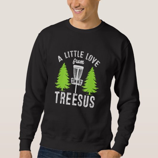 Schijf Golf Jesus Treesus Tree-Sus Frisbee Frolf D Trui (Voorkant)