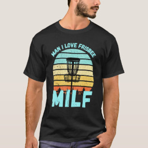 Schijf-Golf-Man Ik hou van Frisbee Retro Disf Golf T-shirt