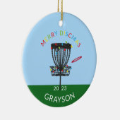 Schijf Golf Merry Discmas Kerstmis Keramisch Ornament (Rechts)