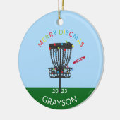 Schijf Golf Merry Discmas Kerstmis Keramisch Ornament (Links)