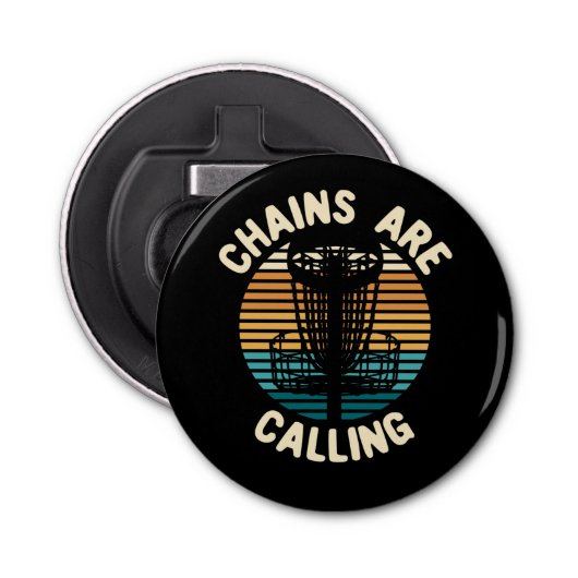 Schijf Golf-schijf Golf-mandje Button Flesopener (Voorkant)