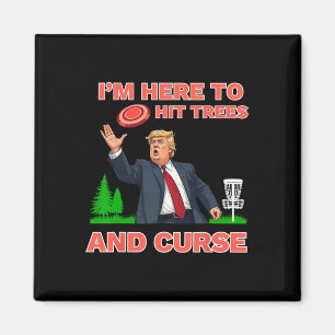 Schijf Golf Shirt Funny Hit Trees en Curse Retro d Magneet