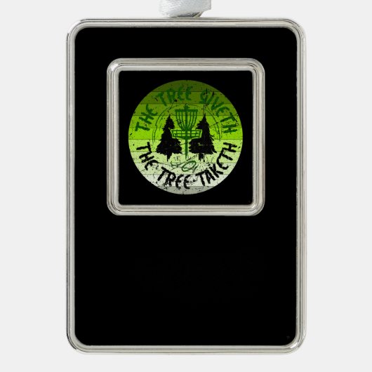 Schijf Golf Verzilverd Kader Ornament (Voorkant)