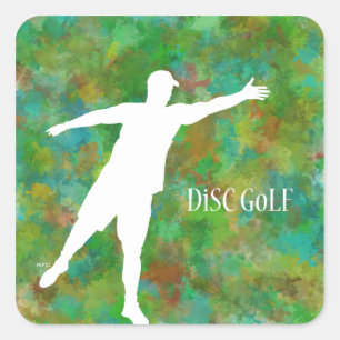 Schijf Golf Vierkante Sticker