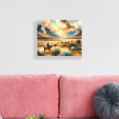 Schijf op de Waaier: Uitgerekte Canvasdruk Canvas Afdruk (Insitu (Woonkamer))