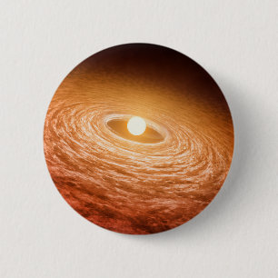 Schijf van materiaal rondom Star Fu Orionis. Ronde Button 5,7 Cm