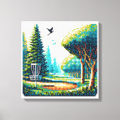 Schijfgolf Pixel Art Canvas Afdruk (Voorkant)
