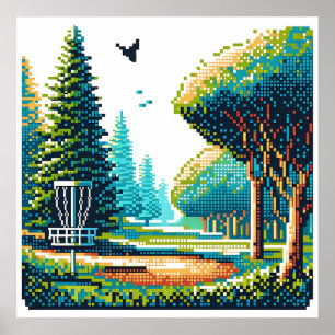 Schijfgolf Pixel Art Poster