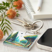 Schijfgolf Pixel Art Sleutelhanger (Voorkant Rechts)