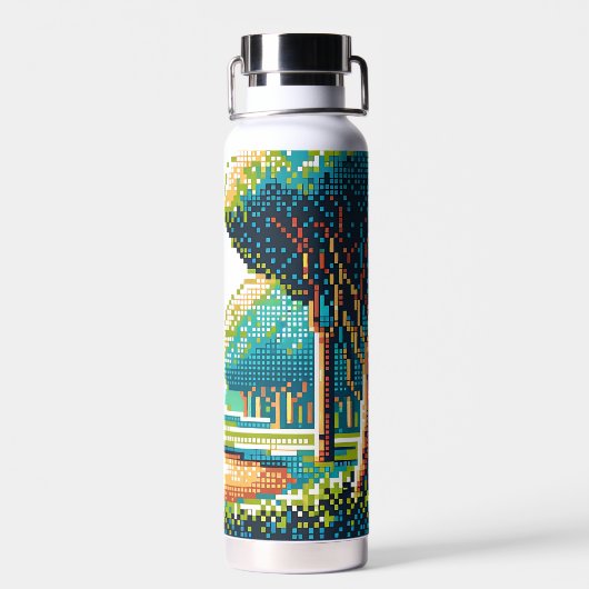 Schijfgolf Pixel Art Waterfles (Achterkant)