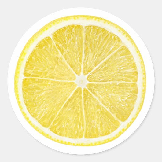 schijfje citroen ronde sticker (Voorkant)