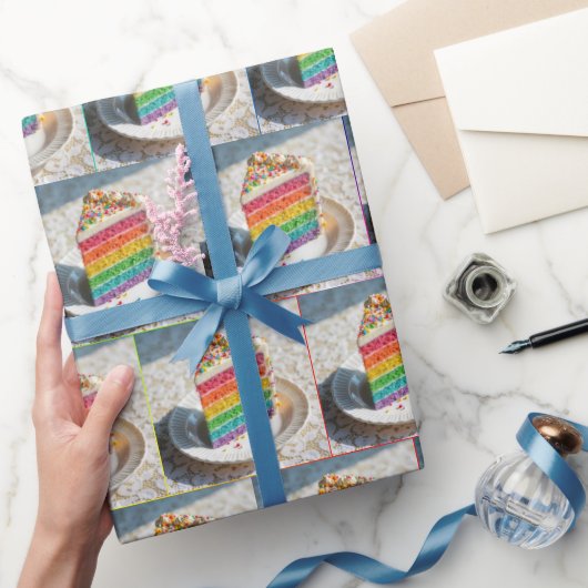 Schijfje Rainbow Cake Cadeaupapier (Geschenken)