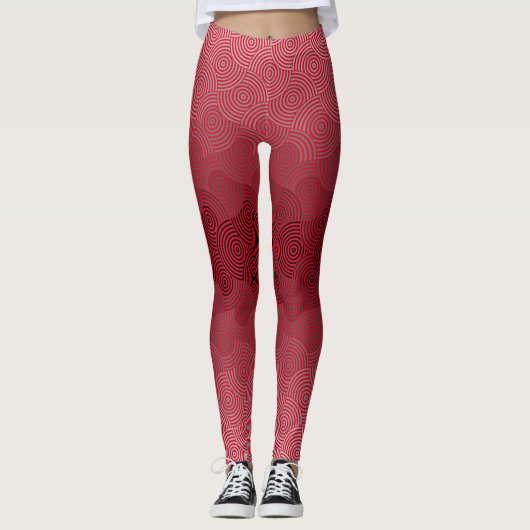 Schijfpatroon 02.Grijze rode BG Leggings (Voorkant)