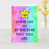 Schijn aan en wees de ster dat je regenboog bent kaart (Gele Bloem)