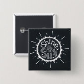 Schijn als de zon vierkante button 5,1 cm (Voorkant /achterkant)