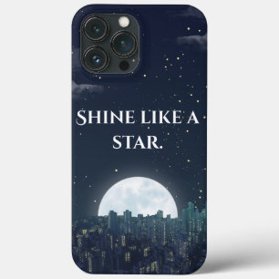 'Schijn als een Ster' Nachtelijke Hemel Citaat iPh iPhone 13 Pro Max Hoesje
