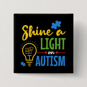 Schijn een licht op de Autisme Puzzel Modern Vierkante Button 5,1 Cm