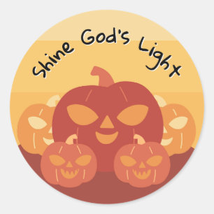 Schijn Gods Licht Pompoen Ronde Sticker