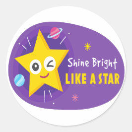 Schijn helder als een ster ronde sticker
