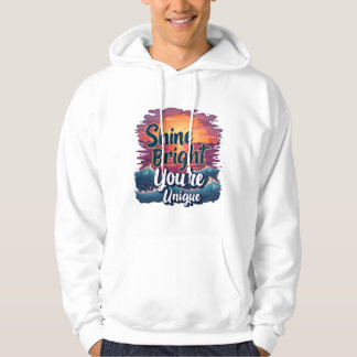 "Schijn helder, je bent uniek!" Sunset Ocean T-shi Hoodie