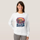 "Schijn helder, je bent uniek!" Sunset Ocean T-shi T-shirt (Voorkant volledig)
