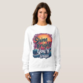 "Schijn helder, je bent uniek!" Sunset Ocean T-shi Trui (Voorkant volledig)