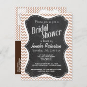 schijn van het alkbord; Brown Chevron Pattern Uitnodiging Briefkaart (Voorkant / Achterkant)