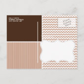 schijn van het alkbord; Brown Chevron Pattern Uitnodiging Briefkaart (Achterkant)