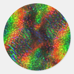 Schijnbaar holografisch helder regenbooglicht Glit Ronde Sticker