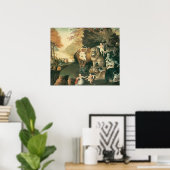 Schijnbaar Koninkrijk door Edward Hicks Folk Art Poster (Thuiskantoor)