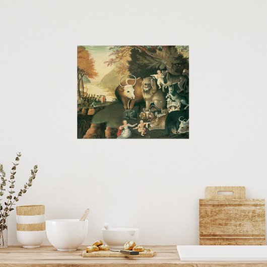 Schijnbaar Koninkrijk door Edward Hicks  Folk Art Poster (Keuken)