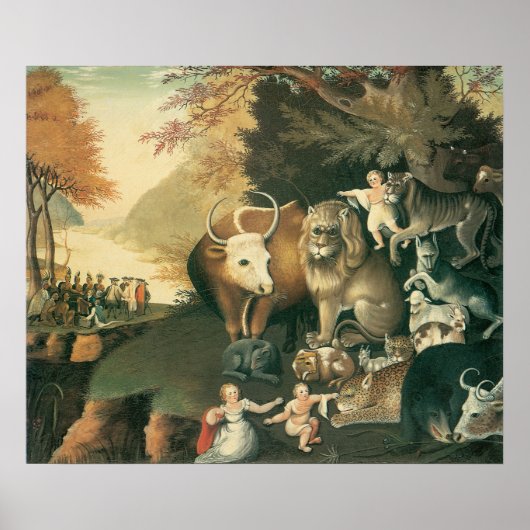 Schijnbaar Koninkrijk door Edward Hicks Folk Art Poster (Voorkant)