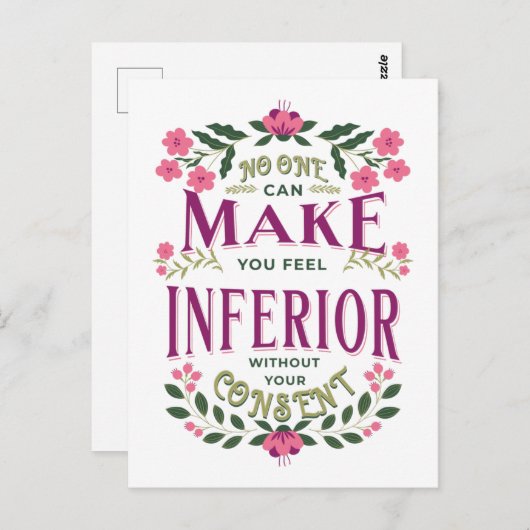 Schijnbare minderwaardige vrouwenrechten Eleanor R Briefkaart (Voorkant / Achterkant)