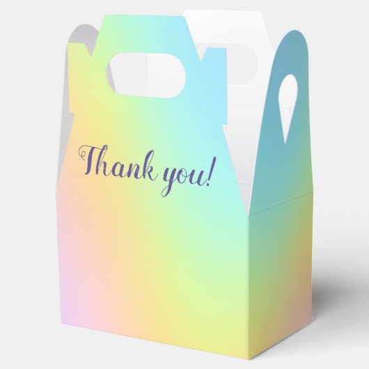 Schijnbare pastel-regenboogbruiloft bedankdoosjes (Geopend)