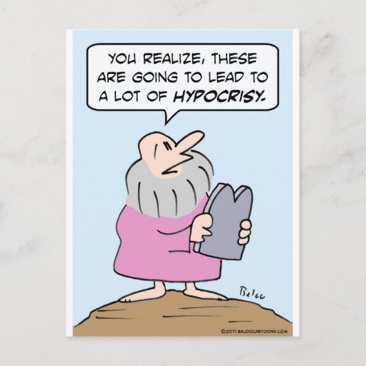 schijnheiligheid briefkaart (Voorkant)