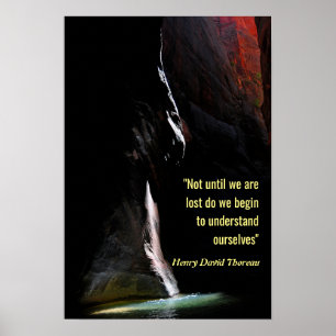 Schijnwerper op water met Citaat Poster