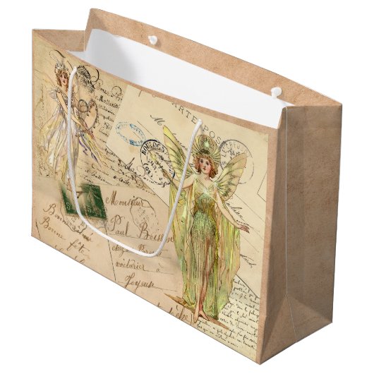 Schijven tegen handschrift cadeau groot cadeauzakje (Voorkant Gekanteld)