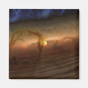 Schijven van planeetvormend materiaal met cirkelen magneet