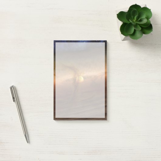 Schijven van planeetvormend materiaal met cirkelen post-it® notes (Kantoor)