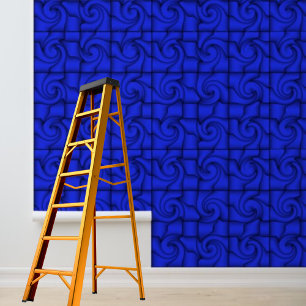 Schil en Stick Wallpaper Blauw Grafisch Patroon Behang