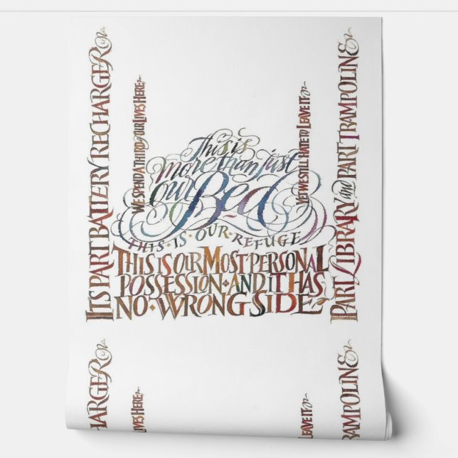 Schil en Stick Wallpaper Onze Bed Quotes Behang (Afrollen)