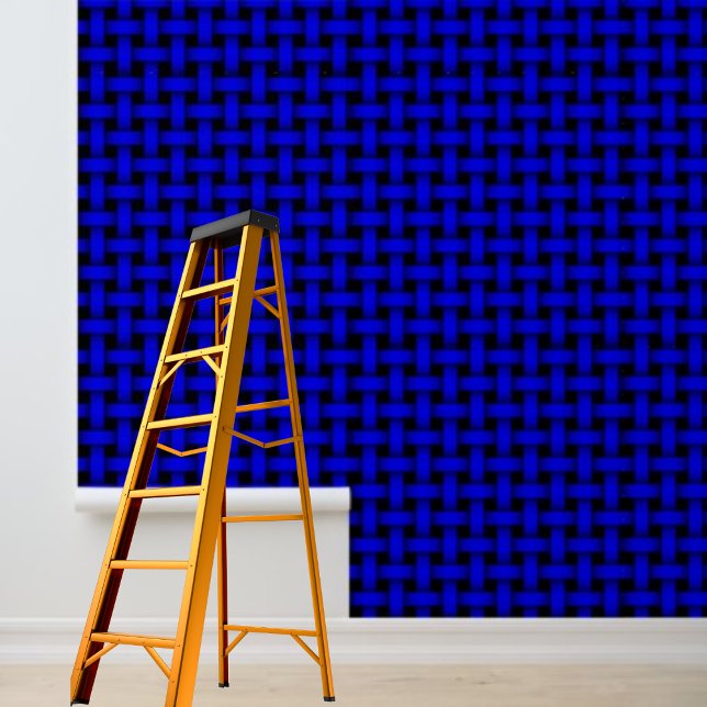 Schil en Stick Wallpaper Royal Blue Weave ontwerp Behang (Peel and Stick Wallpaper Royal Blue Weave design Wallpaper)