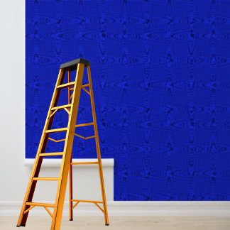 Schil en stok modern koninklijk blauw golfpatroon behang