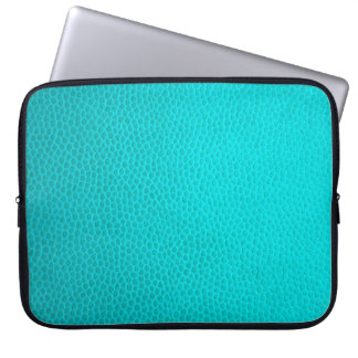 Schil met turkooisleder laptop sleeve