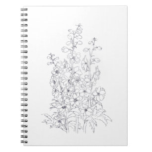 schil van delfinium larkspur notitieboek