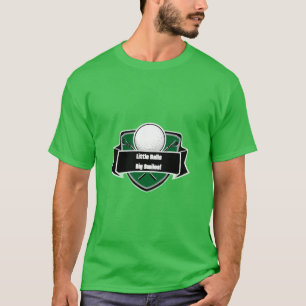 Schild Embleem Ontwerp Met Golfbal en -Clubs T-shirt