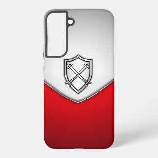 Schild met gekruiste zwaarden zilver en rood samsung galaxy hoesje
