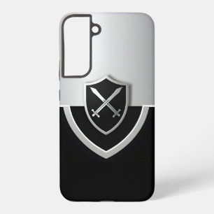 Schild met gekruiste zwaarden zilver en zwart samsung galaxy hoesje